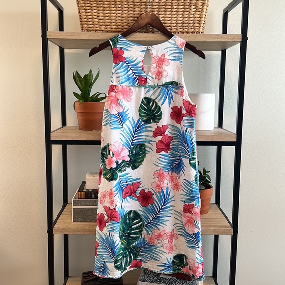Tommy Bahama 100% Linen Palm Floral Print Dress w/Pockets, Small - Picture 8 of 11